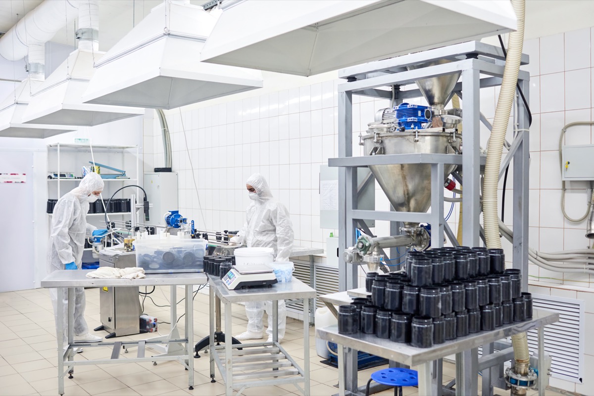 Automated production line at the Soheil Baking Powder factory.
