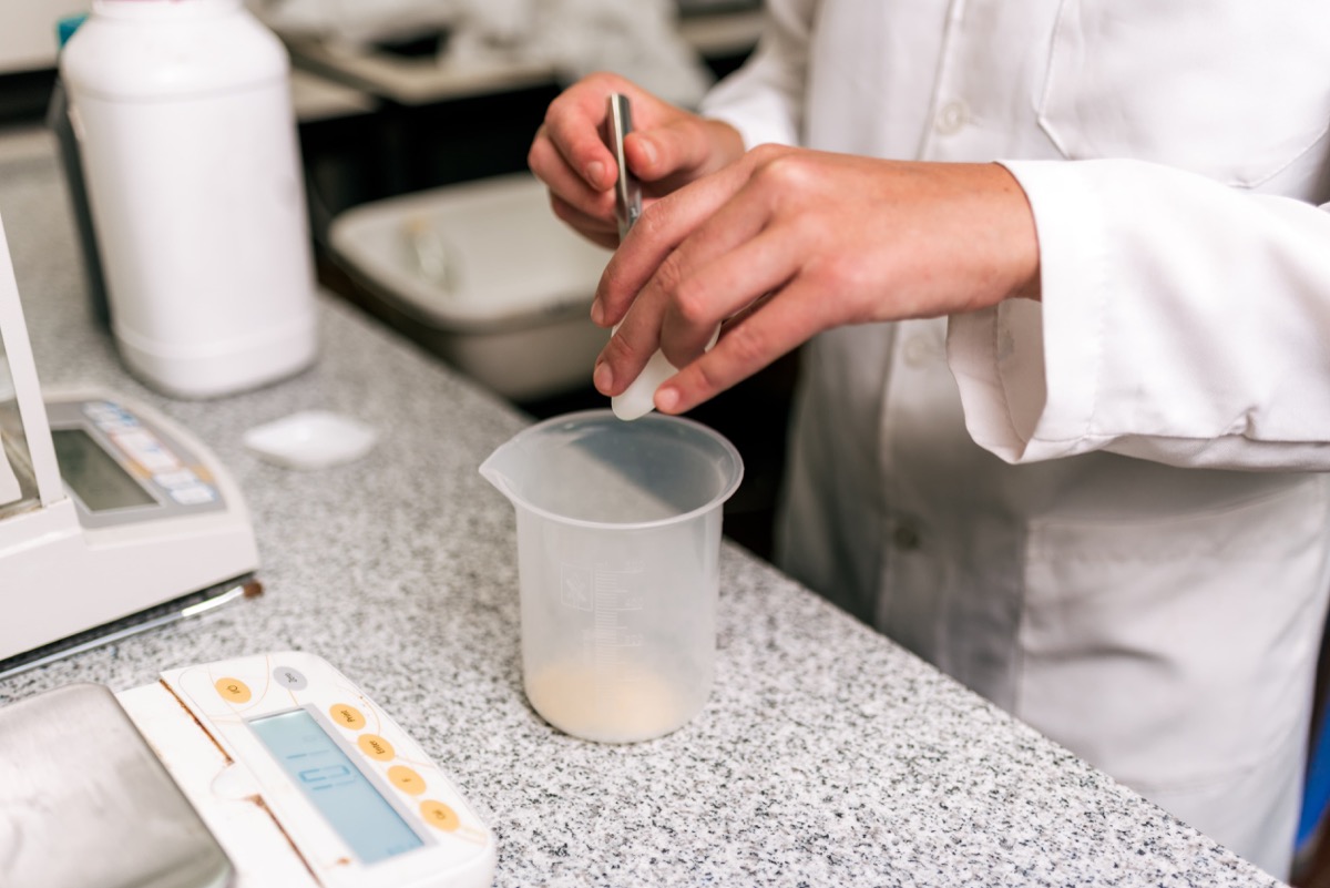 A scientist working in the Soheil quality control laboratory.